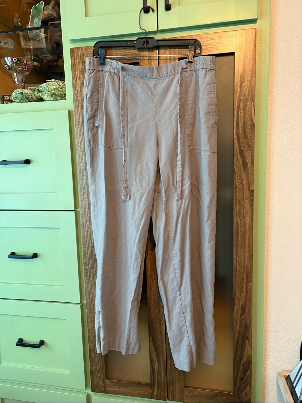 Light Gray Drawstring Casual Pants